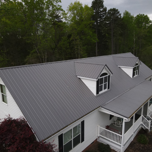 CLASSIC RIB Metal Roof for this Mocksville Farm House "CHARCOAL GRAY"