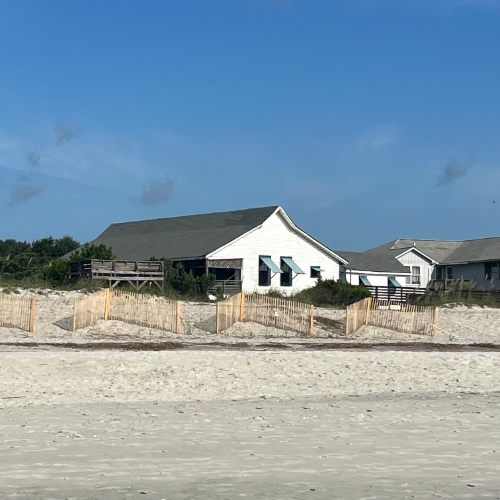 Beach house near sandy shore