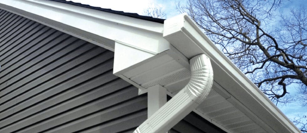 White gutter on gray house
