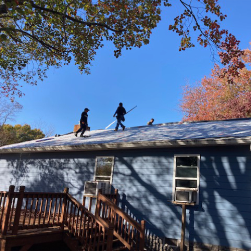 Storm damaged roof replacement in Taylorsville. Charcoal